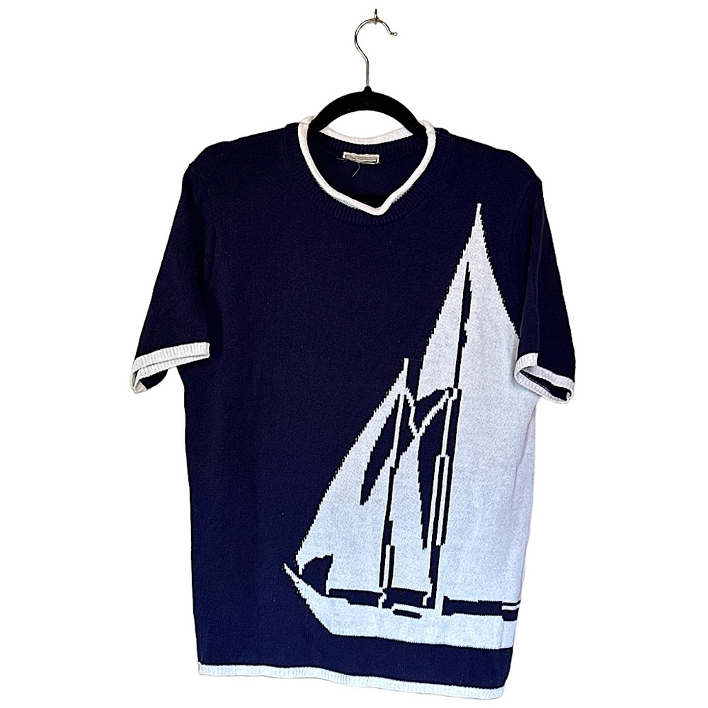 Vintage Sailboat Knit Top, Size L
